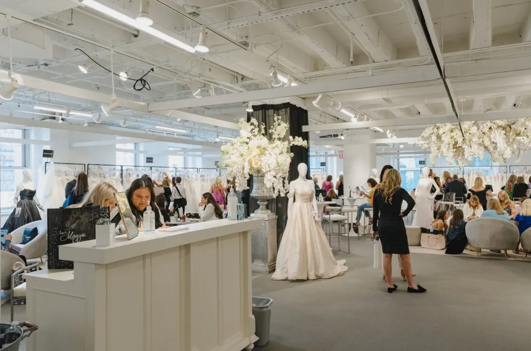 Bridal buyer viewing wedding dress at NBMC